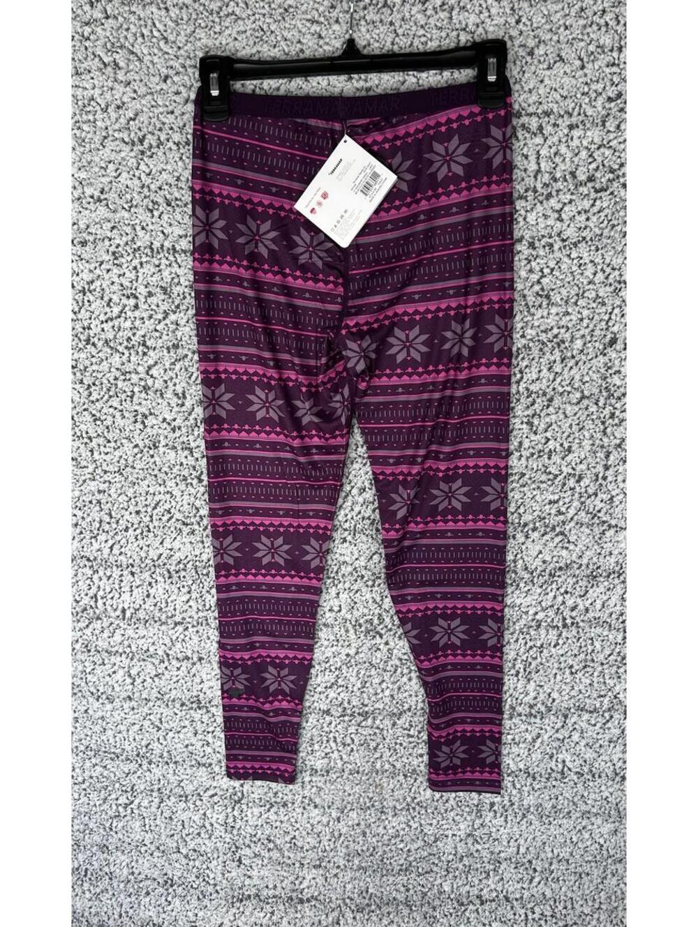 Terramar Kids Thermal Leggings Large ClimaSense 2.0 Fairisle NWT